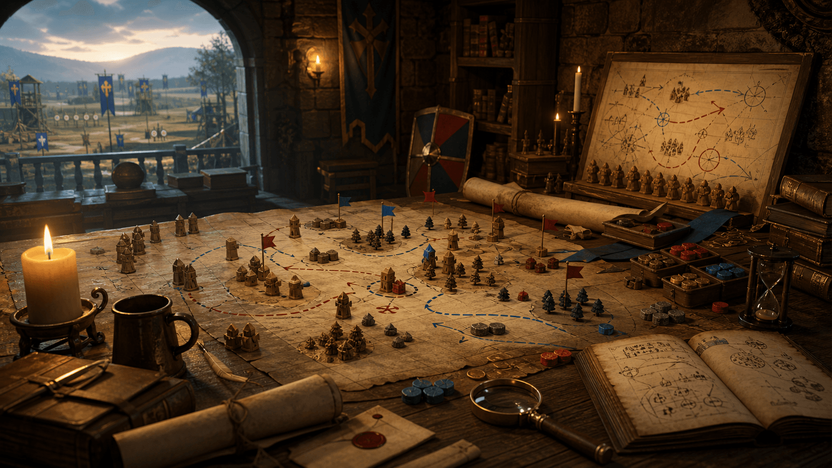 Sala de estrategia medieval generada para Academia AoE2